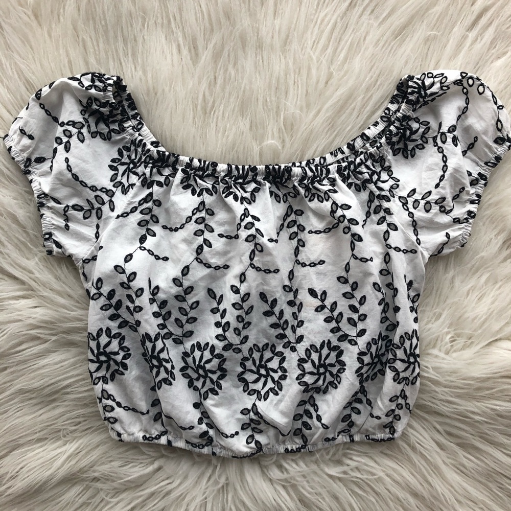 AE Eyelet Off-the-Shoulder Blouse